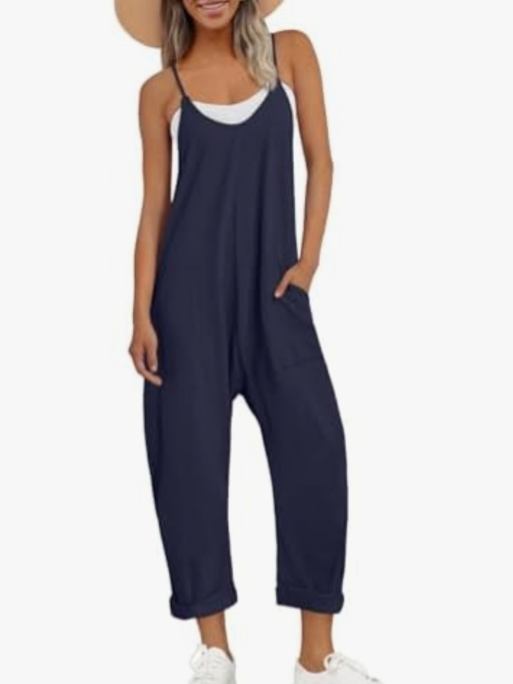 Automet Navy Wide Leg Jumpsuit Size Xl